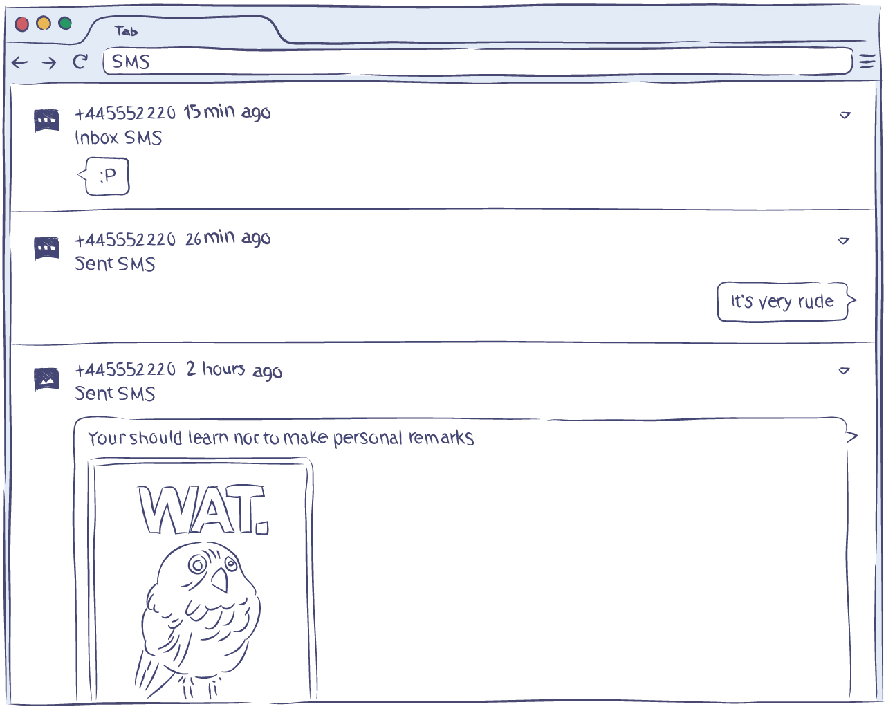 监控短信 - 聊天记录