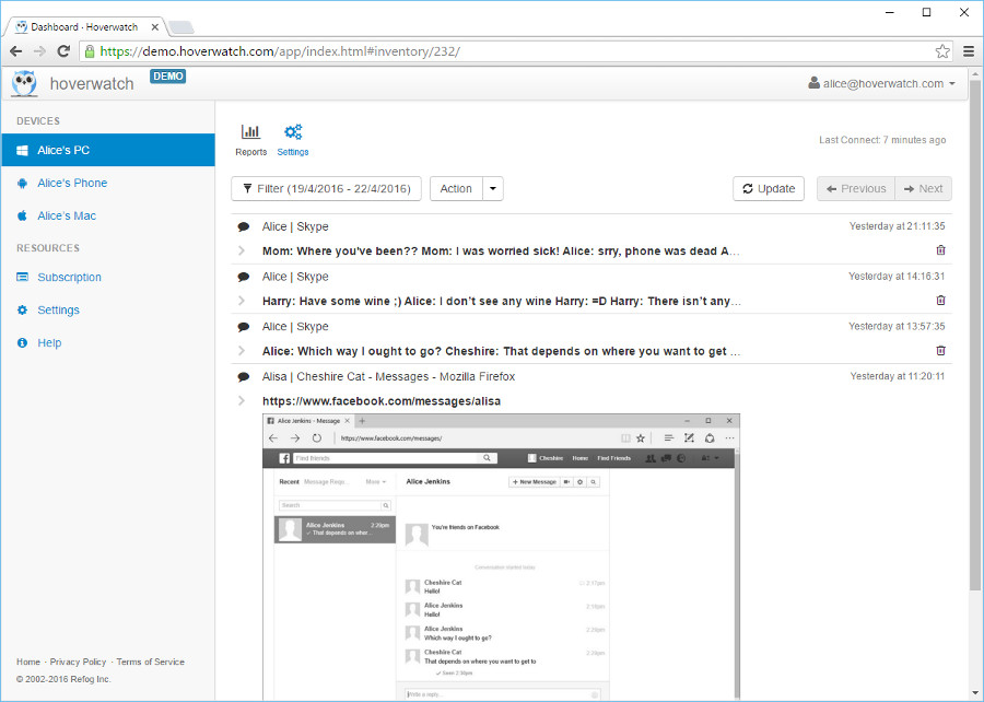 监控 Facebook 消息
